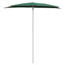 vidaXL Halvrund parasoll med stang 180x90 cm grønn
