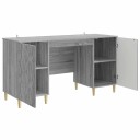 vidaXL Skrivebord Grå Sonoma Konstruert tre 142,5 x 50 x 75 cm