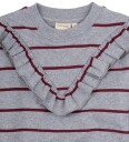 Petit Piao Collegegenser   Light Grey Melange Stripe   Petit Piao   4 år 104   Collegegenser Grå Rød