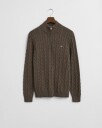 Gant Kabelstrikket genser med half zip SEAWOOD MELANGE XXL