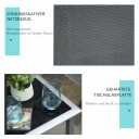Sort hagesett i metallnetting med bord og lenestoler