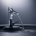 HANSGROHE AXOR STARCK V 140 SERVANTARMATUR KRYSTALLGLASS/KROM