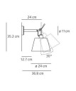 Artemide - Tolomeo Parete Diffusore Vegglampe Ø24 Grå Satin