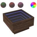  Salongbord med LED brun eik 50x50x30 cm konstruert tre 847510