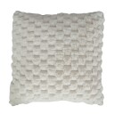 Nordstrand Home Pyntepute - 45x45 cm - Hvit - Fake fur sofapute - Vaffel struktur -