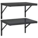Vegghyller 2 stk 50x40 cm svart rustfritt stål