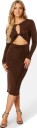BUBBLEROOM Rylin cut out dress Brown L