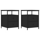 vidaXL Nattbord 2 stk svart 44x45x60 cm konstruert tre