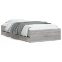 vidaXL Sengeramme med skuffer grå sonoma 100x200 cm konstruert tre 8721012245099