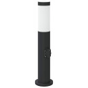 vidaXL Pullertlampe med stikkontakt 50 cm rustfritt stål IP44