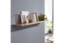 Vegghylle Wohnling massivt tre, metall hylle for oppheng, industriell loftstil 120 cm - 120 cm