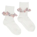 GoBabyGo Non-Slip Socks - Bamboo / Liberty - White - 17/19