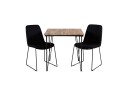 Venture Design Bali & Muce spisegruppe Natur/svart 2 st stoler bord 80 x cm