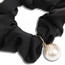 By Lyko Satin Scrunchie with Pearl Black