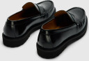 Selected Slhhugo Leather Plain Penny Loafer Noos   Black   45