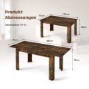 Uttrekkbart spisebord for 4 6 rustikk brun 110 kg kapasitet