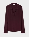 Filippa K Half Placket Blouse   Burgundy   42