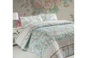 Eponj Home Sengeteppe Dobbelt 200x220+2 Putetrekk Quiltet Turkis/Hvit/Beige/Rosa