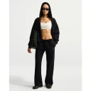 Nike Treningsbukser Studio Fleece Mid rise Open hem   Svart/seil Kvinner størrelse Large