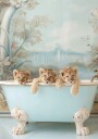 Lion Cubs Bathtub Plakat / 100x150