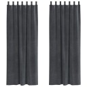  Gardiner med gardiner 2 pcs Lysegrå 140 x 225 cm Fløyel