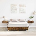 Sengeramme uten madrass røkt eik 140x190 cm konstruert tre