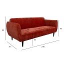 Sovesofa HOME4YOU Hermes 3 seter Oransje   oransje