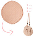 play&go  2-i-1 oppbevaringspose og lekematte Fleuri rosa 120 cm