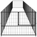 vidaXL Hundegård svart 10 m² stål