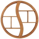vidaXL Vegghylle yin og yang 100x20x100 cm heltre teak