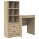  Skrivebord med lagring 2 pcs Sonoma eik 60 x 50 x 76 cm