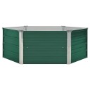 vidaXL Forhøyet hagebed 129x129x46 cm galvanisert stål grønn