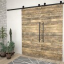 Utstyr for skyvedør 2 stk 183 cm stål svart
