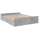  Sengeramme med skuffer betonggrå 150x200 cm konstruert tre 8721102619427