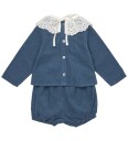 Lalaby Sett   Genser/Bloomers   Lucy   Whale   Lalaby   9 md   Genser Blå Hvit