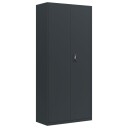  Arkivskap antrasitt 90x40x200 cm stål