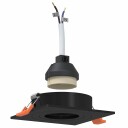  Spotlights Med Søkelys 6 Pcs Svart 9 Xcm Aluminium