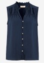 Ermløs bluse med rynkedetaljer