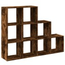 Bokhylle 3 etasjer røkt eik 137,5x29x103,5 cm konstruert tre