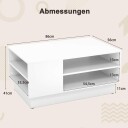 Tresalongbord med oppbevaring & åpne rom stuebord sidebord sofabord hvit