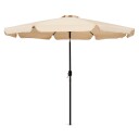 Stor hageparaply 3 m skrå justerbar med sveiv MultiGarden Beige