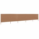 vidaXL Vindskjerm 5 paneler stoff 600x80 cm gråbrun