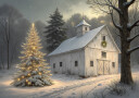 Christmas Barn Plakat Plakat / 100x150cm