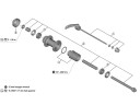 Shimano aksel komplett til baknav modell FH QC400 HM B