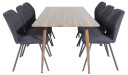 Venture Design Polar & Gemma spisegruppe Brun/svart 6 st stoler & bord 180 x 90 cm