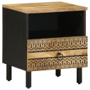  Nattbord svart 40x33x46 cm grovt heltre mangotre 8721158496331