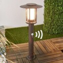 Lindby LED-sokkellampe Pavlos i rust, bevegelsessensor