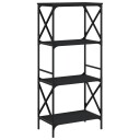 Bokhylle 4 etasjer svart 59x35x132 cm konstruert tre 8721012193994