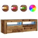  Nattbord med LED 2 stk gammelt tre 60x35x40 cm 8721158760555