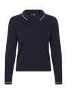 Callaway Collared Knit Sweater   Navy   XS
